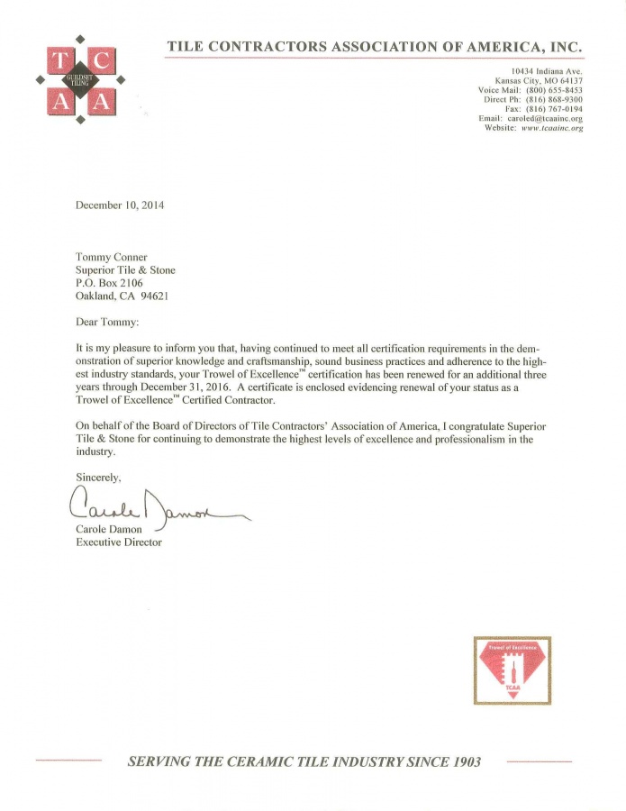 2015 Recertification Letter